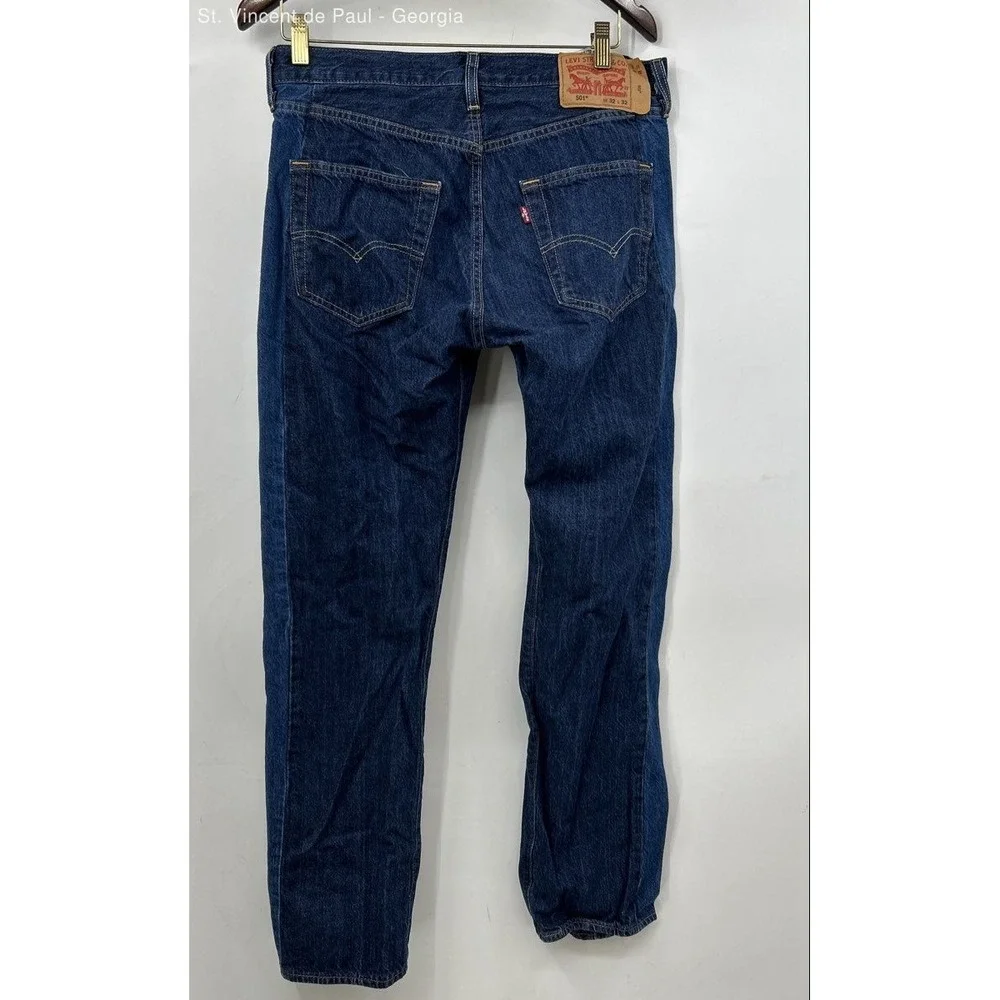 Levi's 501 Button Fly Jeans Men's 32x32 Blue Dark Wash